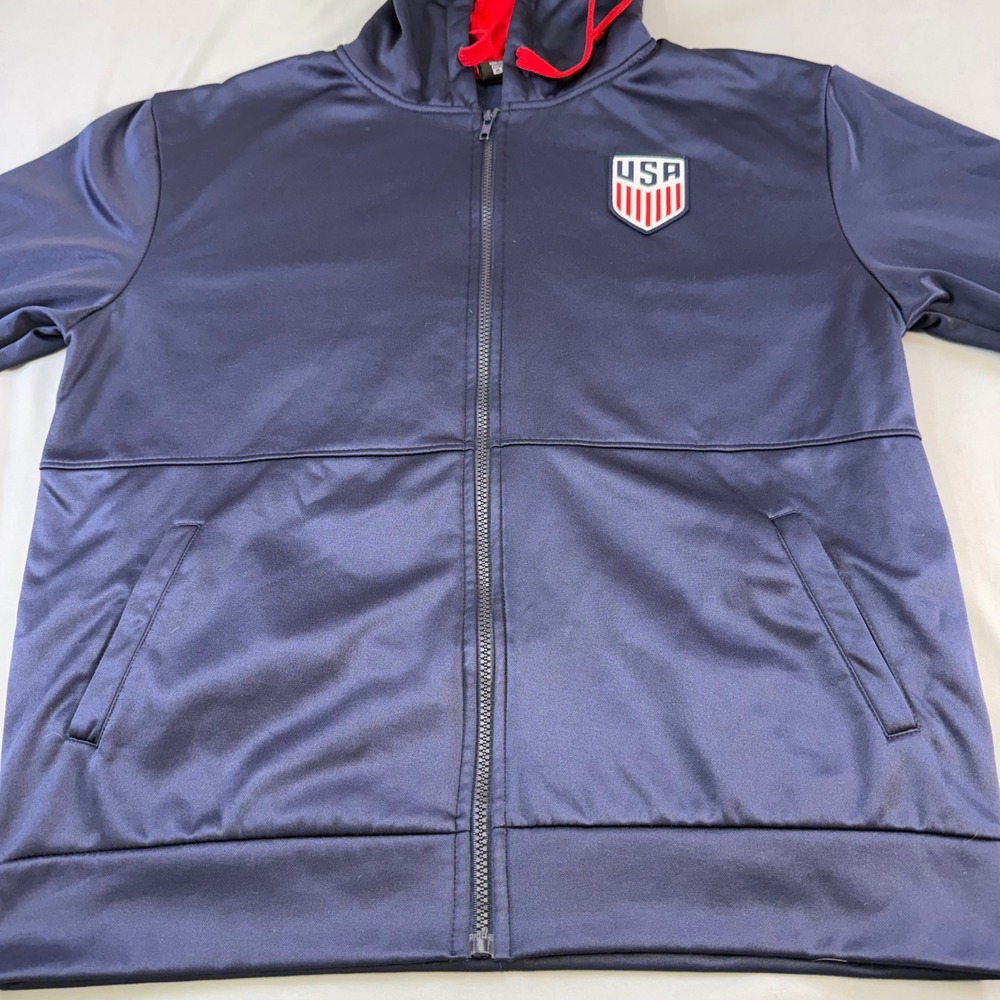Icon Sports US Soccer Mens Medium‎ Navy Full Zip Hoodie US states Soccer Jacket